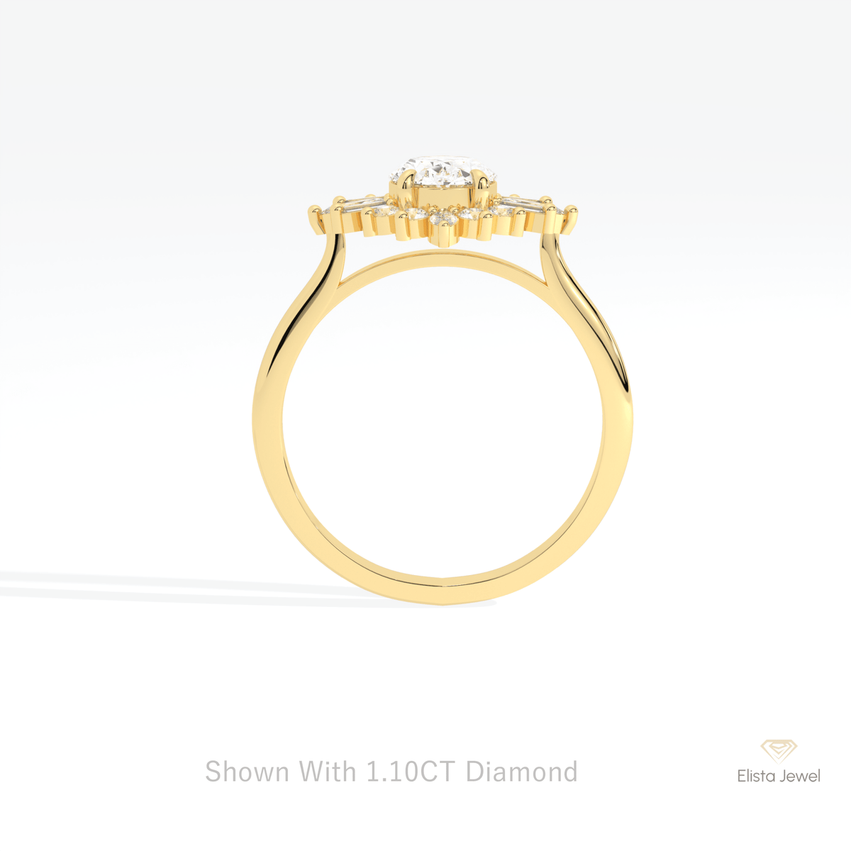 Oval Cut Cluster Starburst Lab Grown Diamond Ring - Alternative View