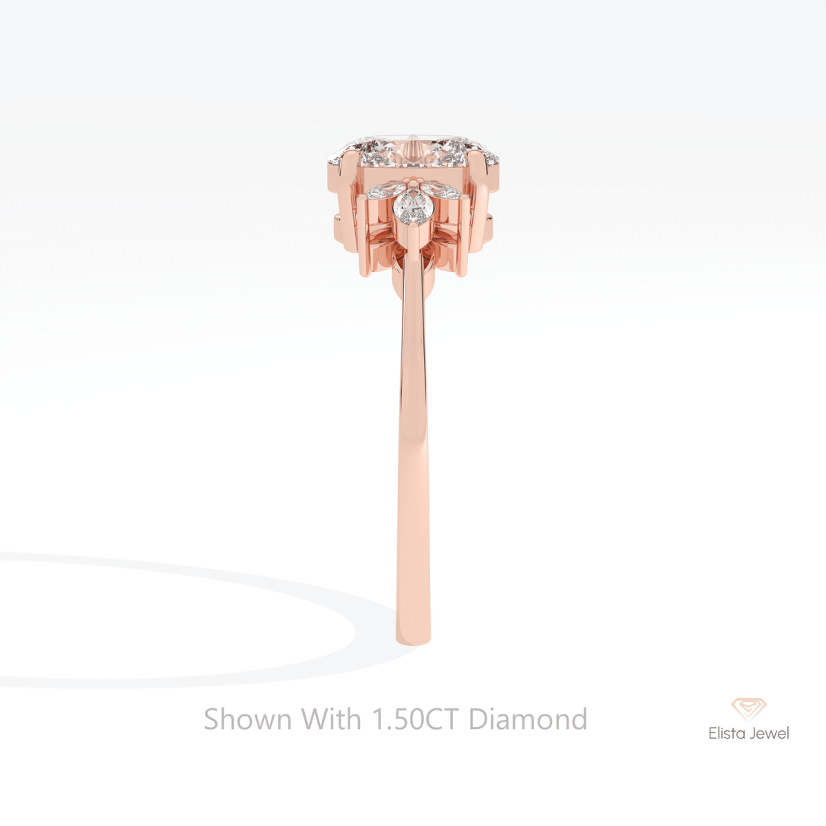 Oval Cut Cluster Wedding Lab Grown Diamond Ring - Additional View