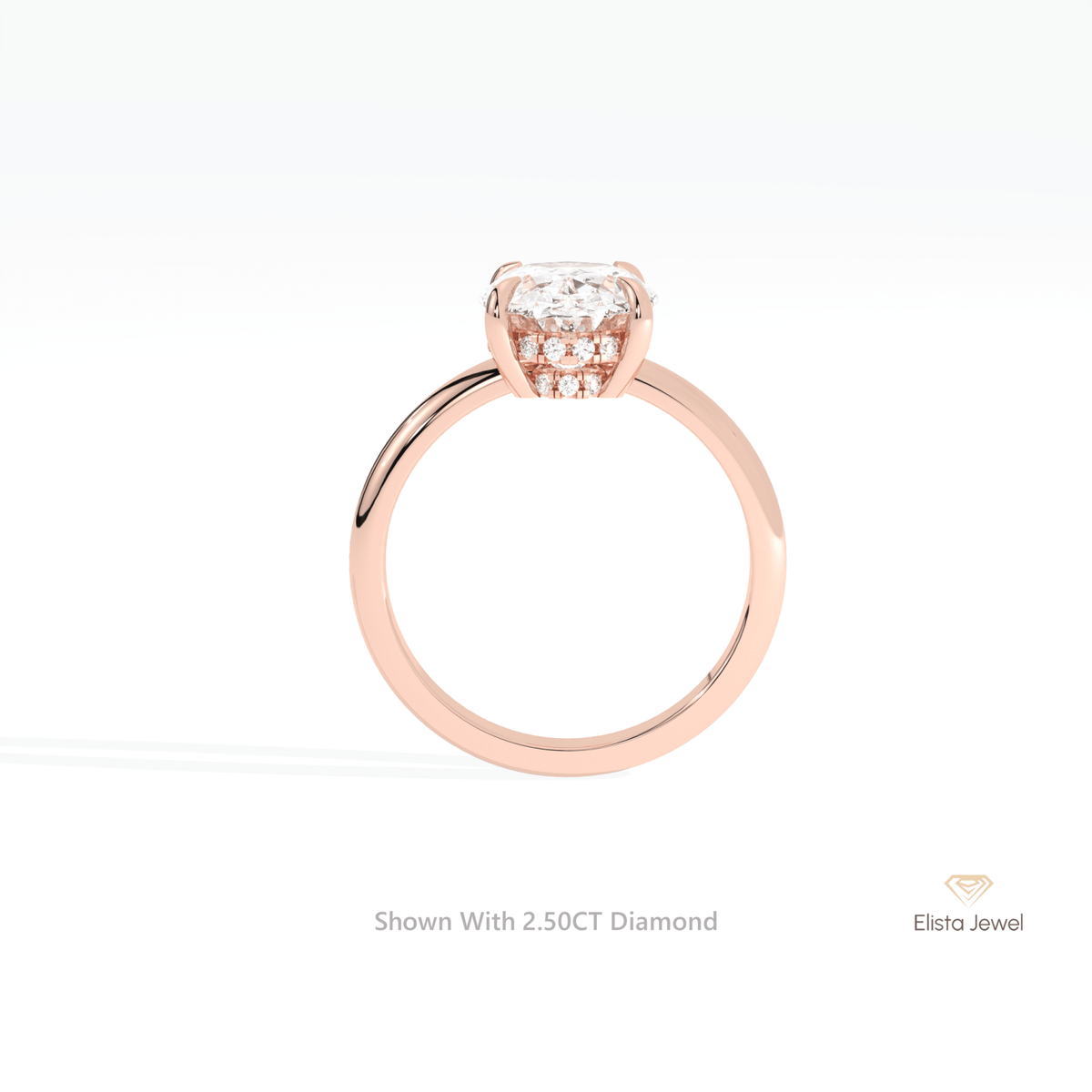Oval Cut Double Hidden Halo Engagement Lab Grown Diamond Ring - Alternative View