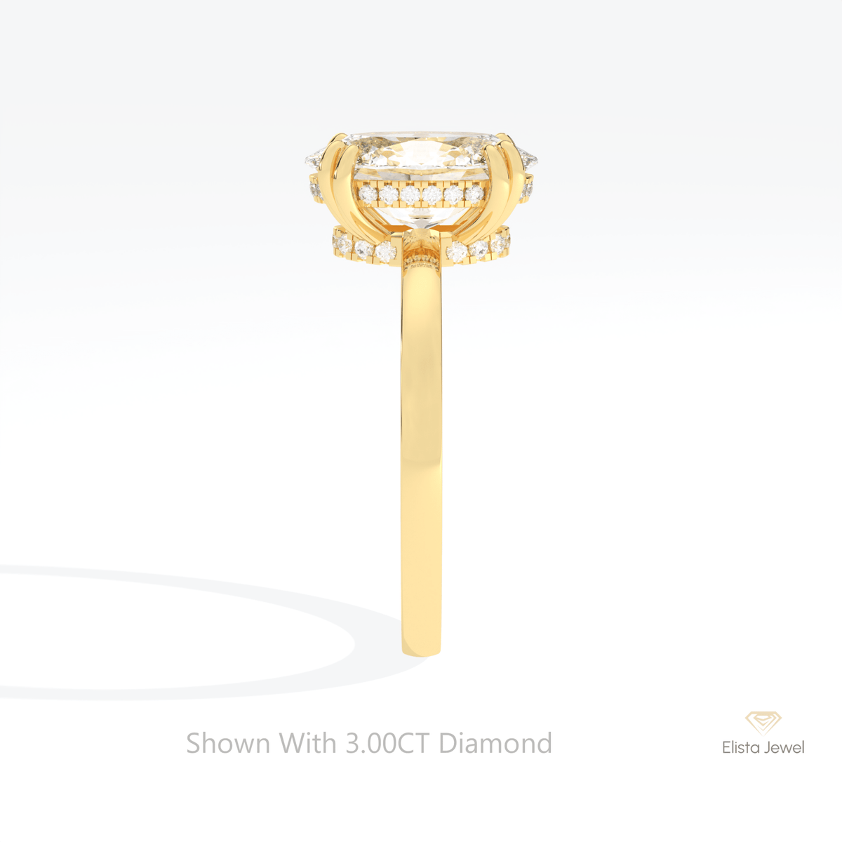 Oval Cut Double Hidden Halo Lab Grown Diamond Ring - Additional View