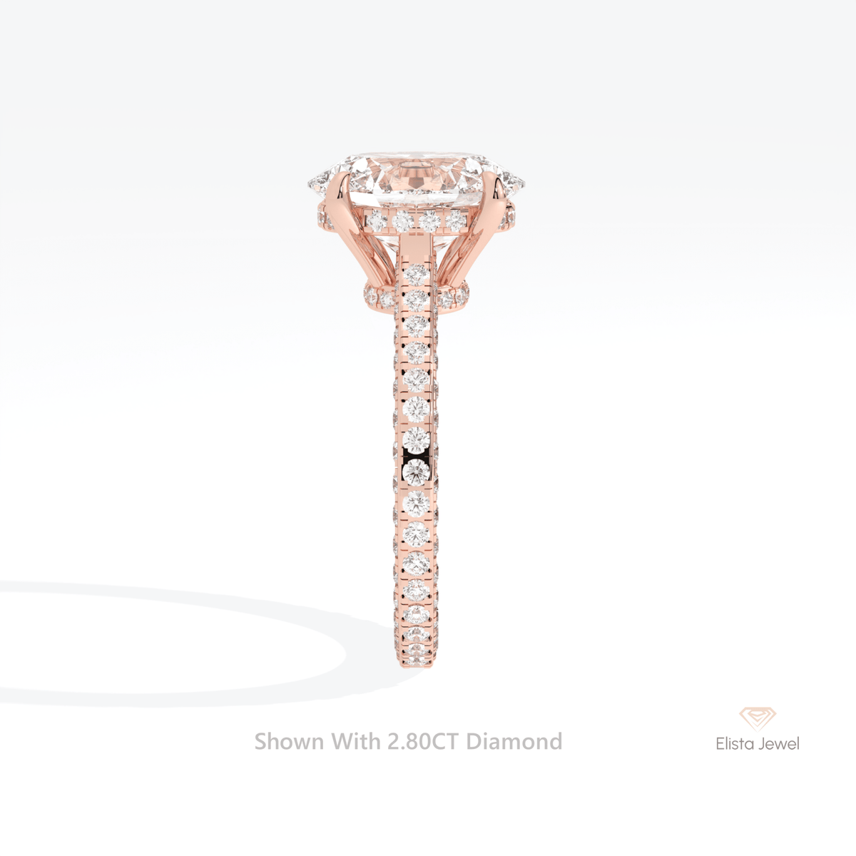 Oval Cut Double Hidden Halo Wedding Lab Grown Diamond Ring - Additional View