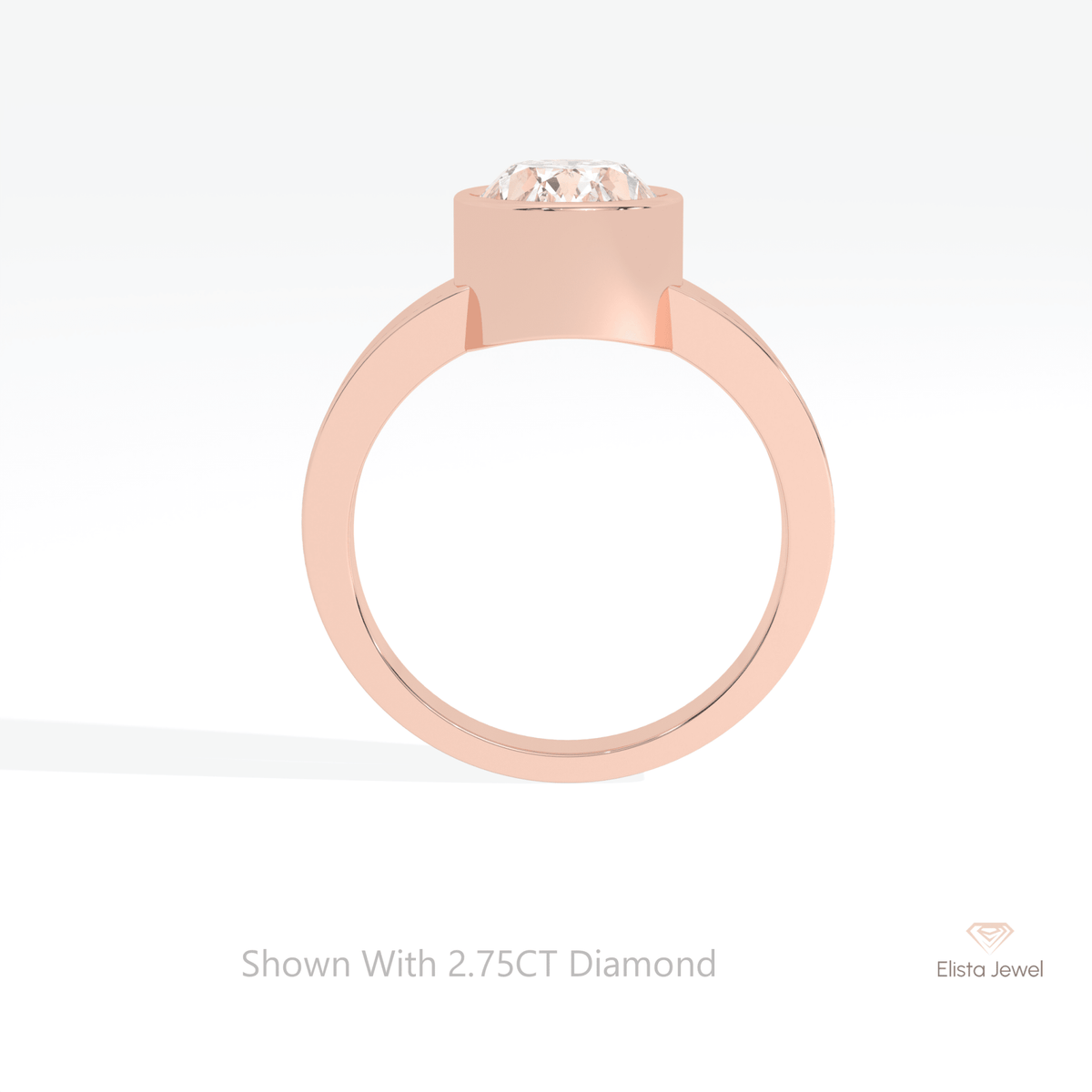 Oval Cut Full Bezel Engagement Lab Grown Diamond Ring - Alternative View
