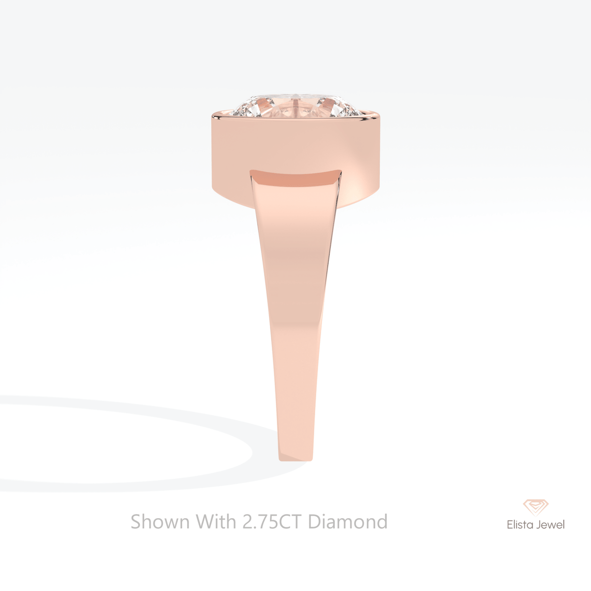 Oval Cut Full Bezel Engagement Lab Grown Diamond Ring - Additional View
