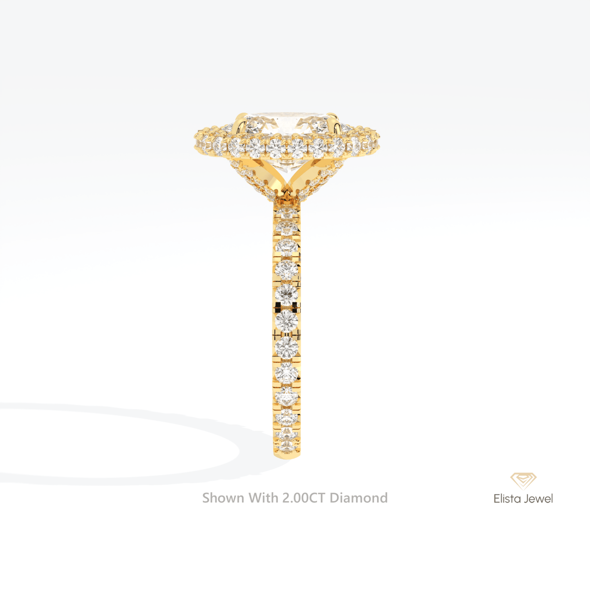 Oval Cut Halo Engagement Lab Grown Diamond Ring - Additional View