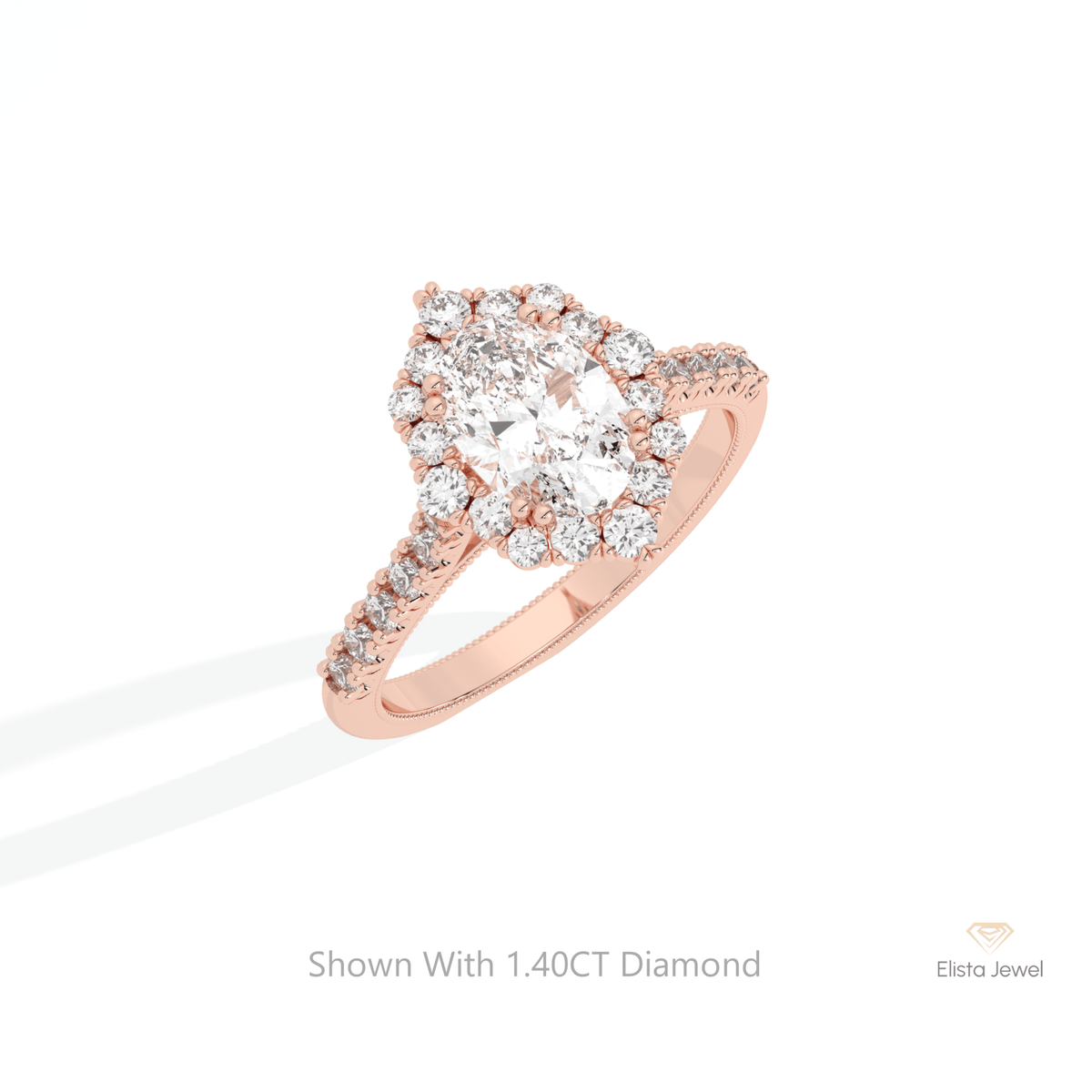 Oval Cut Halo Engagement Lab Grown Diamond Ring in Platinum - Lifestyle View