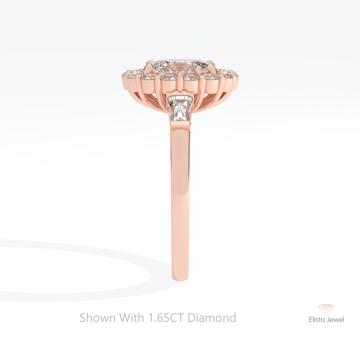 Oval Cut Halo Engagement Lab Grown Diamond Ring - Additional View