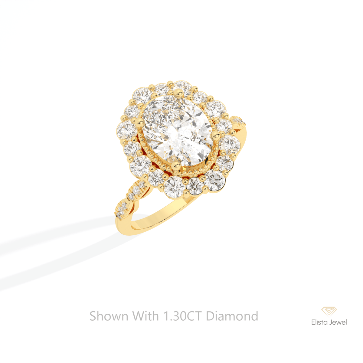 Oval Cut Halo Engagement Lab Grown Diamond Ring in Platinum - Lifestyle View