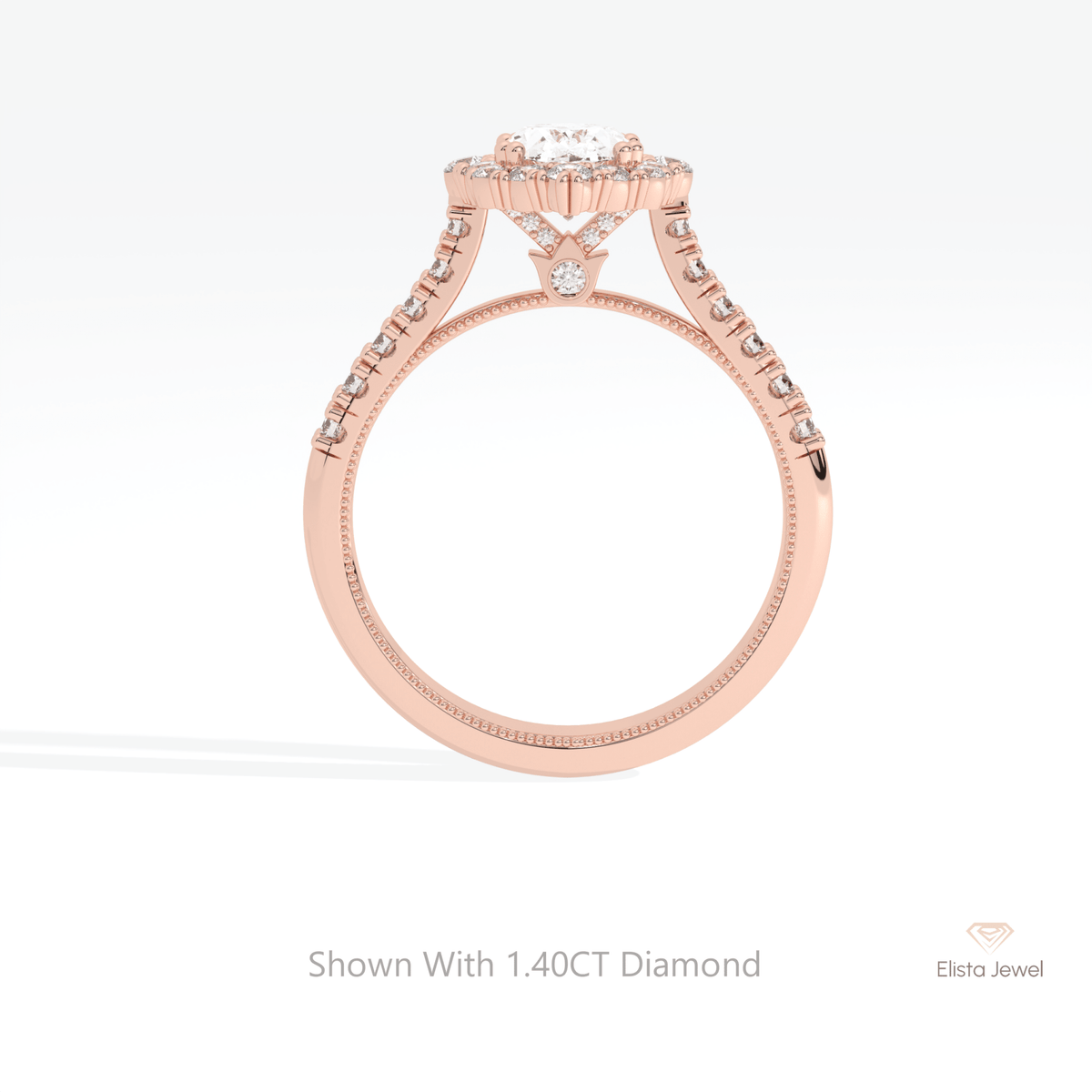 Oval Cut Halo Engagement Lab Grown Diamond Ring - Alternative View