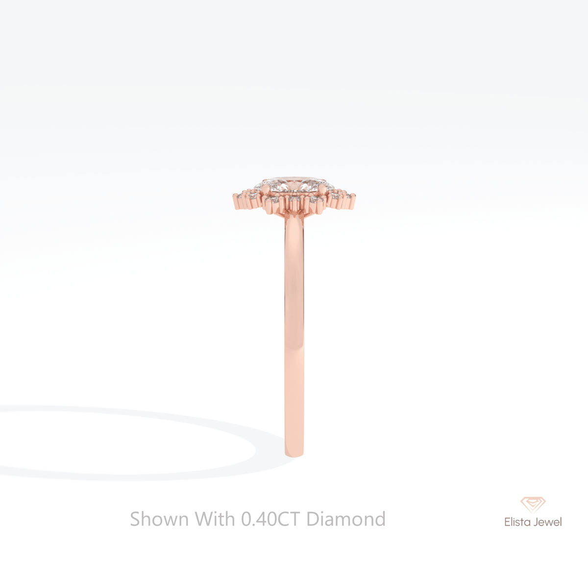 Oval Cut Halo Engagement Lab Grown Diamond Ring - Additional View