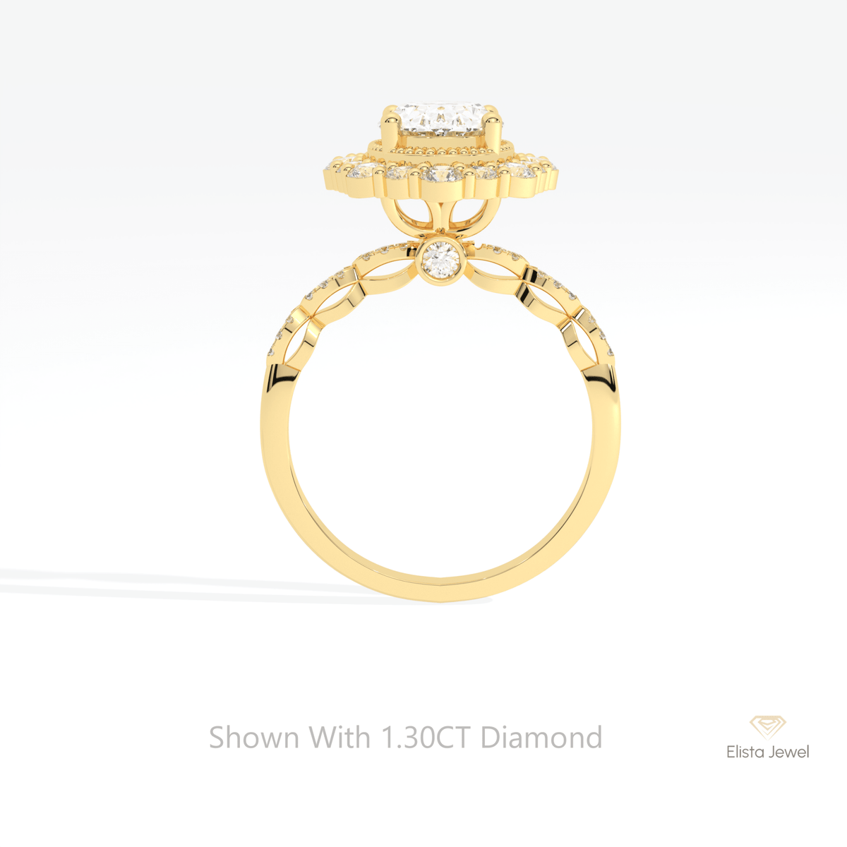 Oval Cut Halo Engagement Lab Grown Diamond Ring - Alternative View