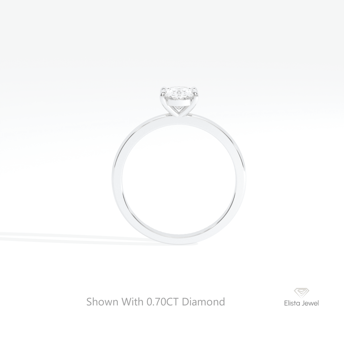 Oval Cut Solitaire Engagement Lab Grown Diamond Ring in 10K Rose Gold - Angled View