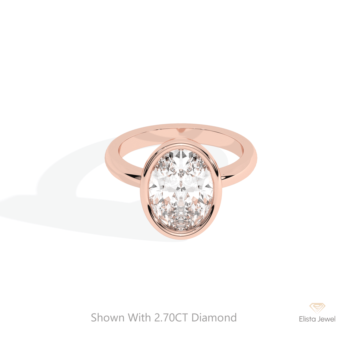 Oval Cut Solitaire Engagement Lab Grown Diamond Ring in 10K White Gold - Front View