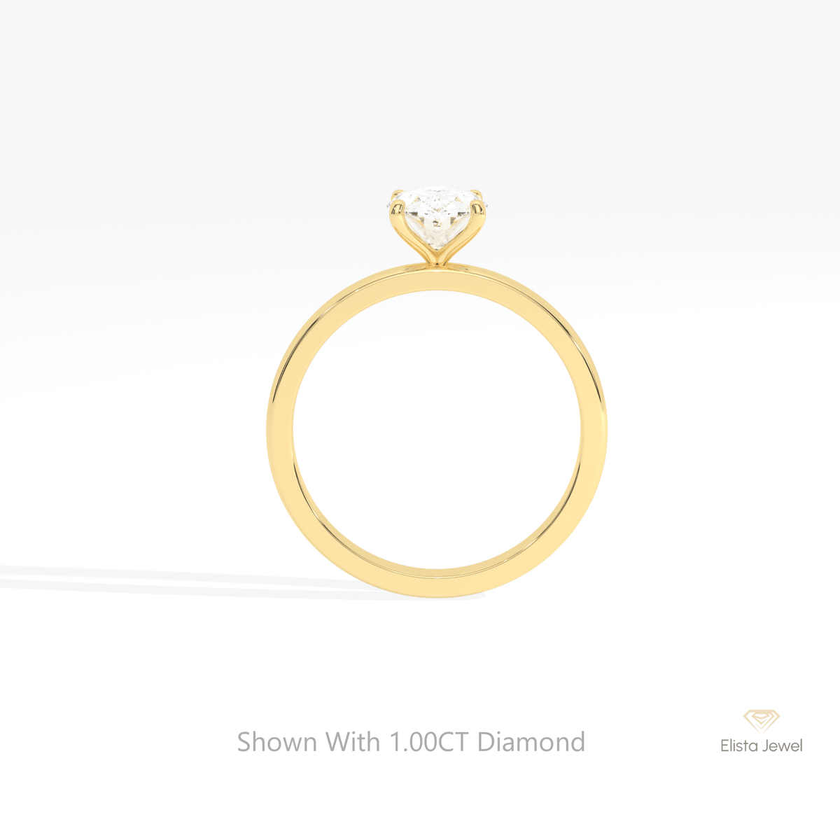 Oval Cut Solitaire Engagement Lab Grown Diamond Ring in 10K Rose Gold - Angled View