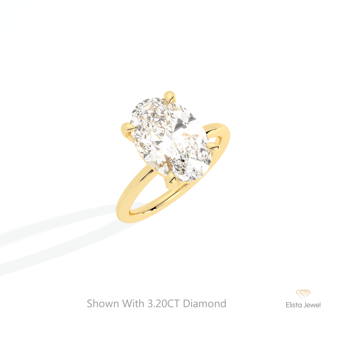 Oval Cut Solitaire Wedding Lab Grown Diamond Ring in 14K Rose Gold - Profile View