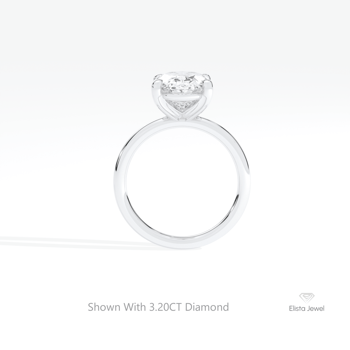 Oval Cut Solitaire Wedding Lab Grown Diamond Ring in 10K Rose Gold - Angled View