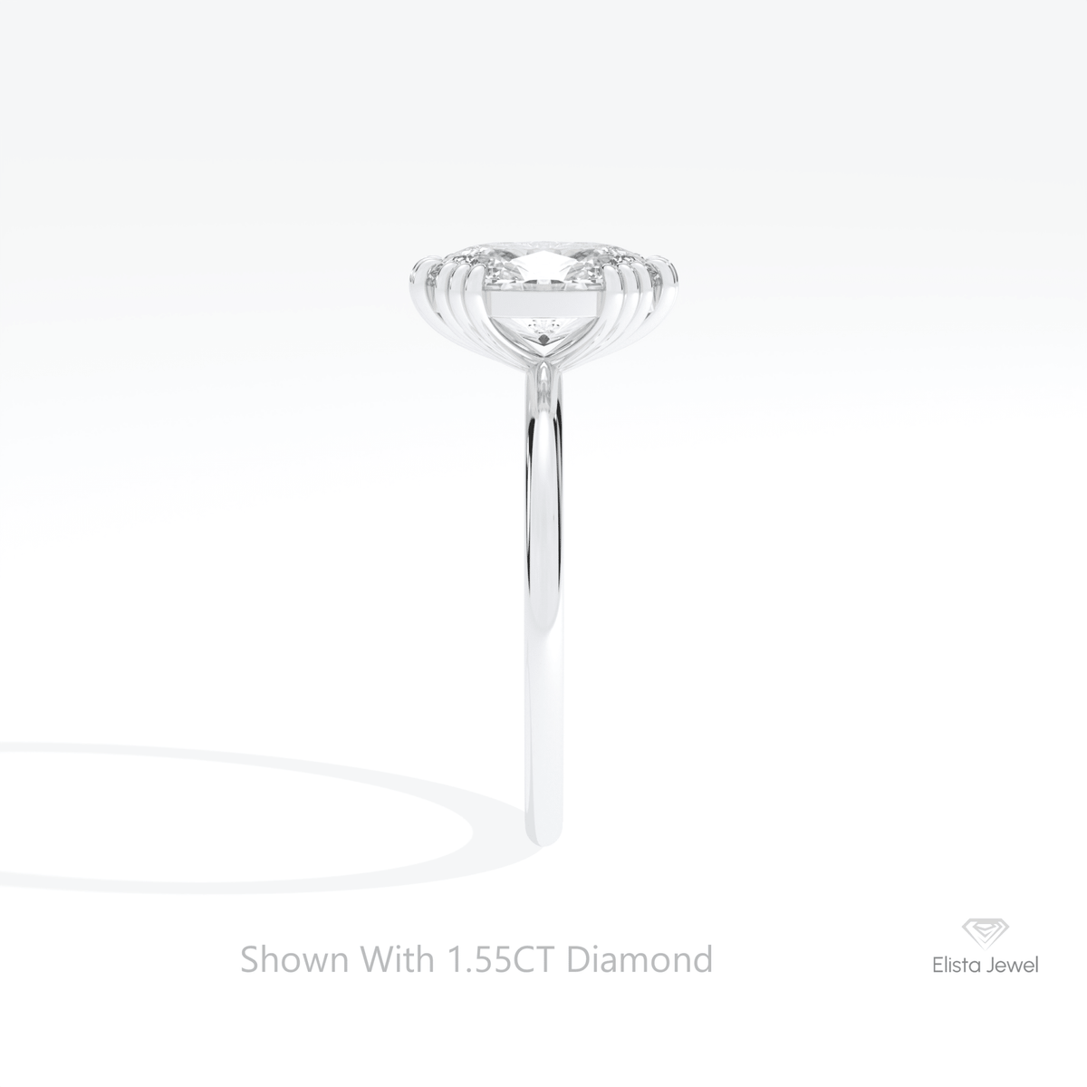 Oval Cut Solitaire Wedding Lab Grown Diamond Ring in 18K Yellow Gold - Perspective View