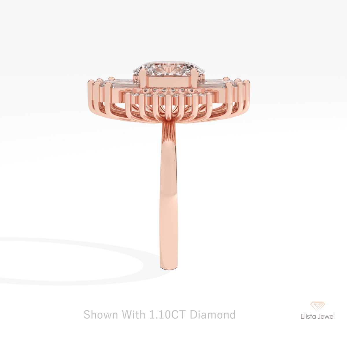 Oval Cut Starburst Engagement Lab Grown Diamond Ring - Additional View