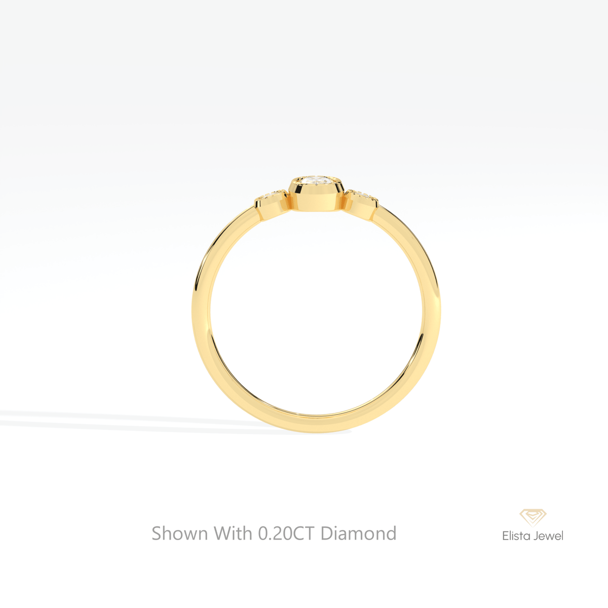 Oval Cut Three Stone Wedding Lab Grown Diamond Ring in 10K Rose Gold - Angled View