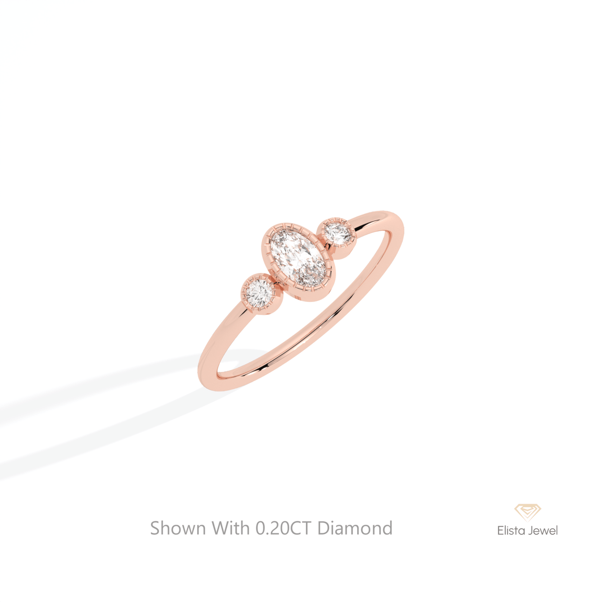 Oval Cut Three Stone Wedding Lab Grown Diamond Ring in Platinum - Lifestyle View