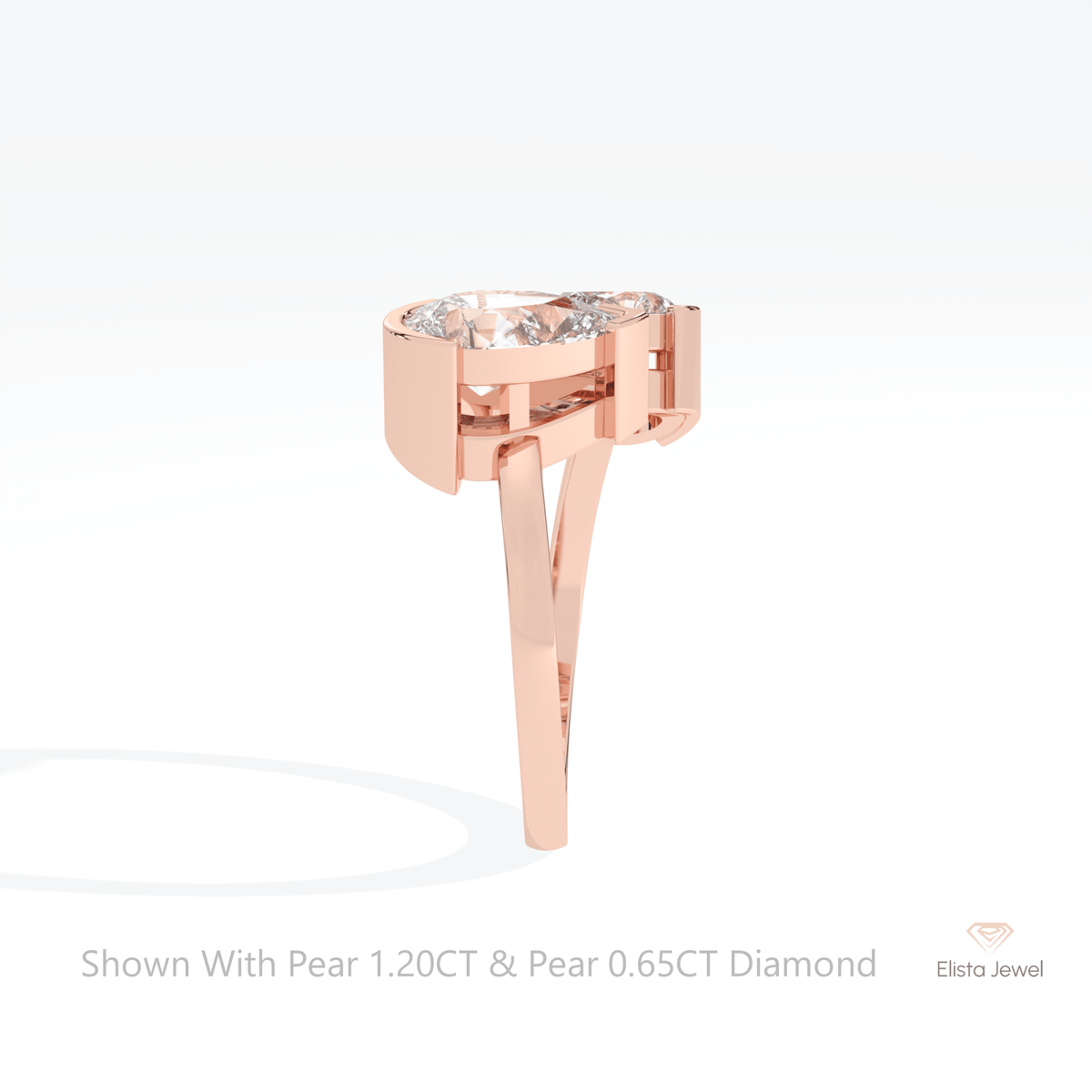 Pear And Pear Cut Toi Et Moi Lab Grown Diamond Ring - Additional View