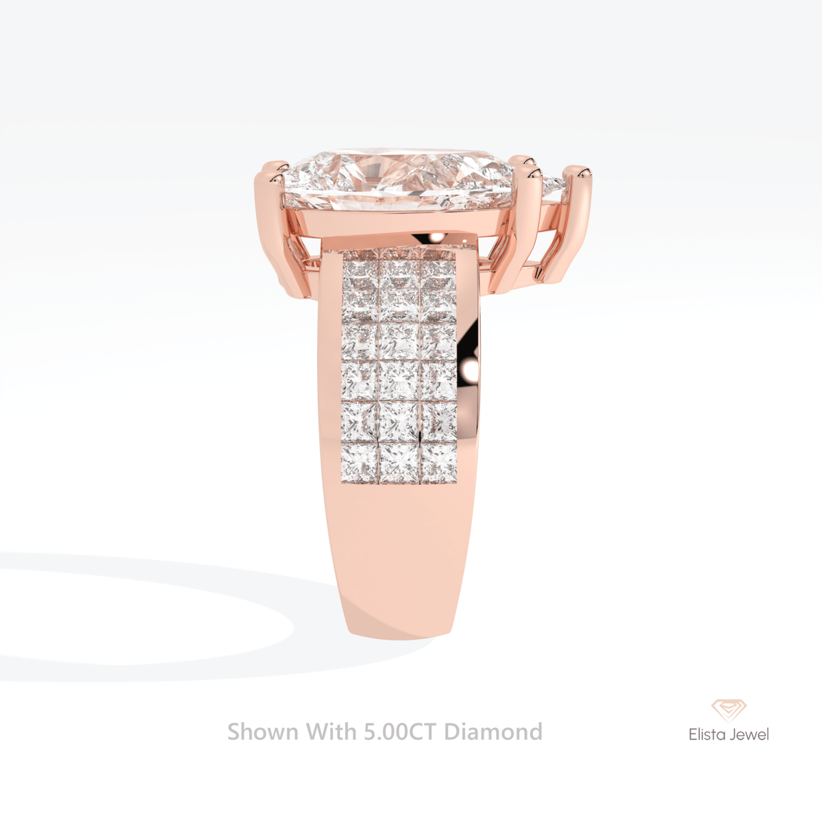 Pear Cut Accent Engagement Lab Grown Diamond Ring - Additional View