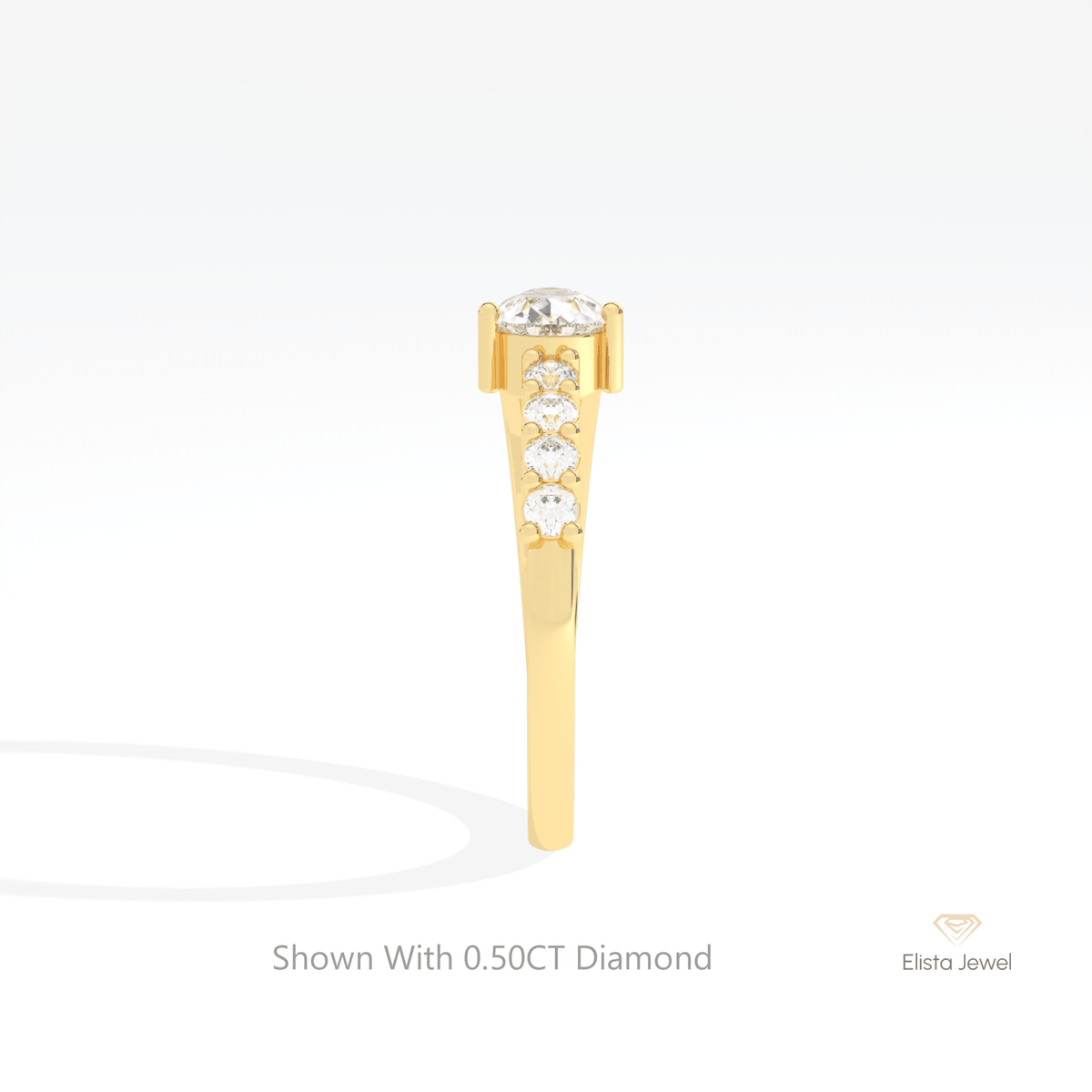 Pear Cut Accent Engagement Lab Grown Diamond Ring - Additional View