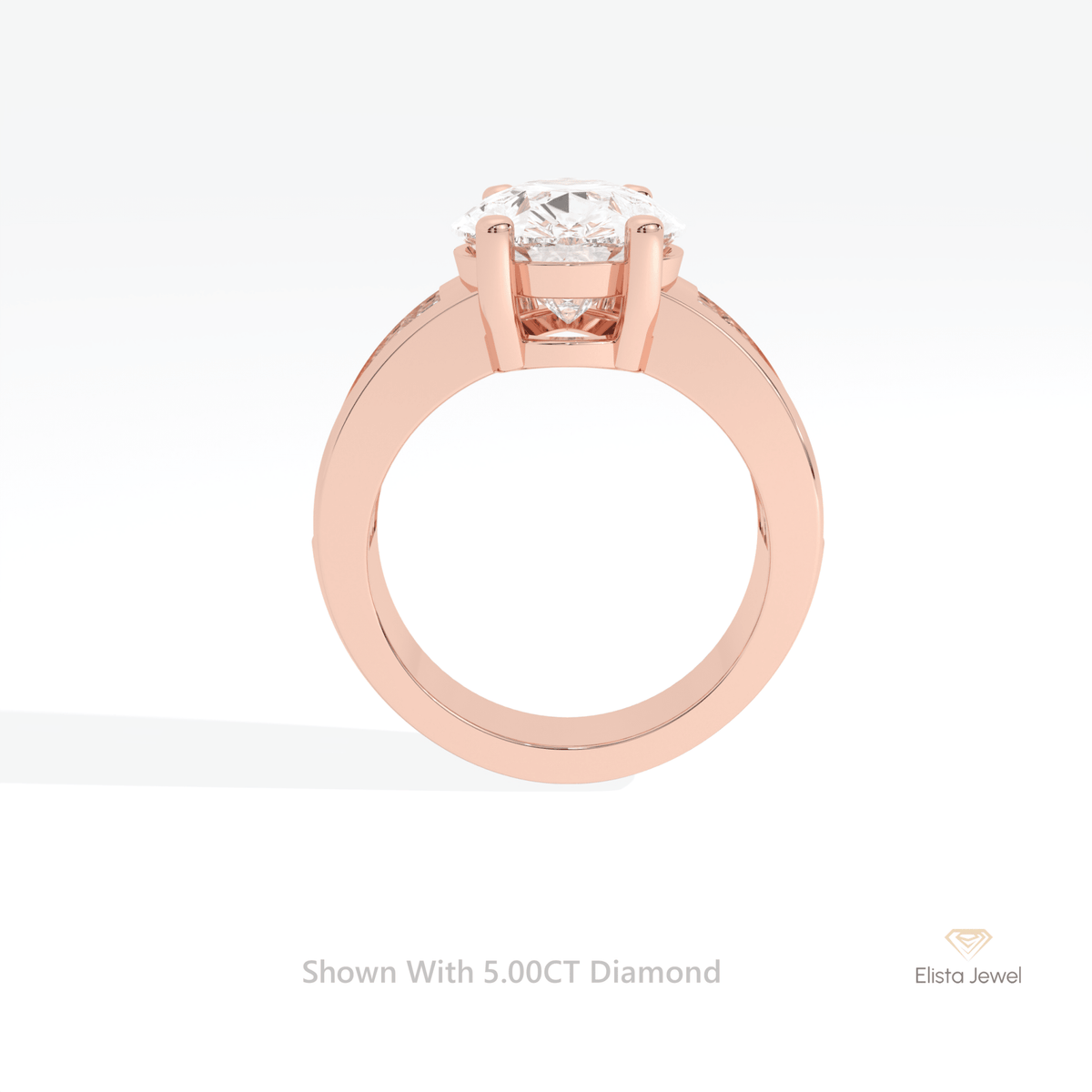 Pear Cut Accent Engagement Lab Grown Diamond Ring - Alternative View