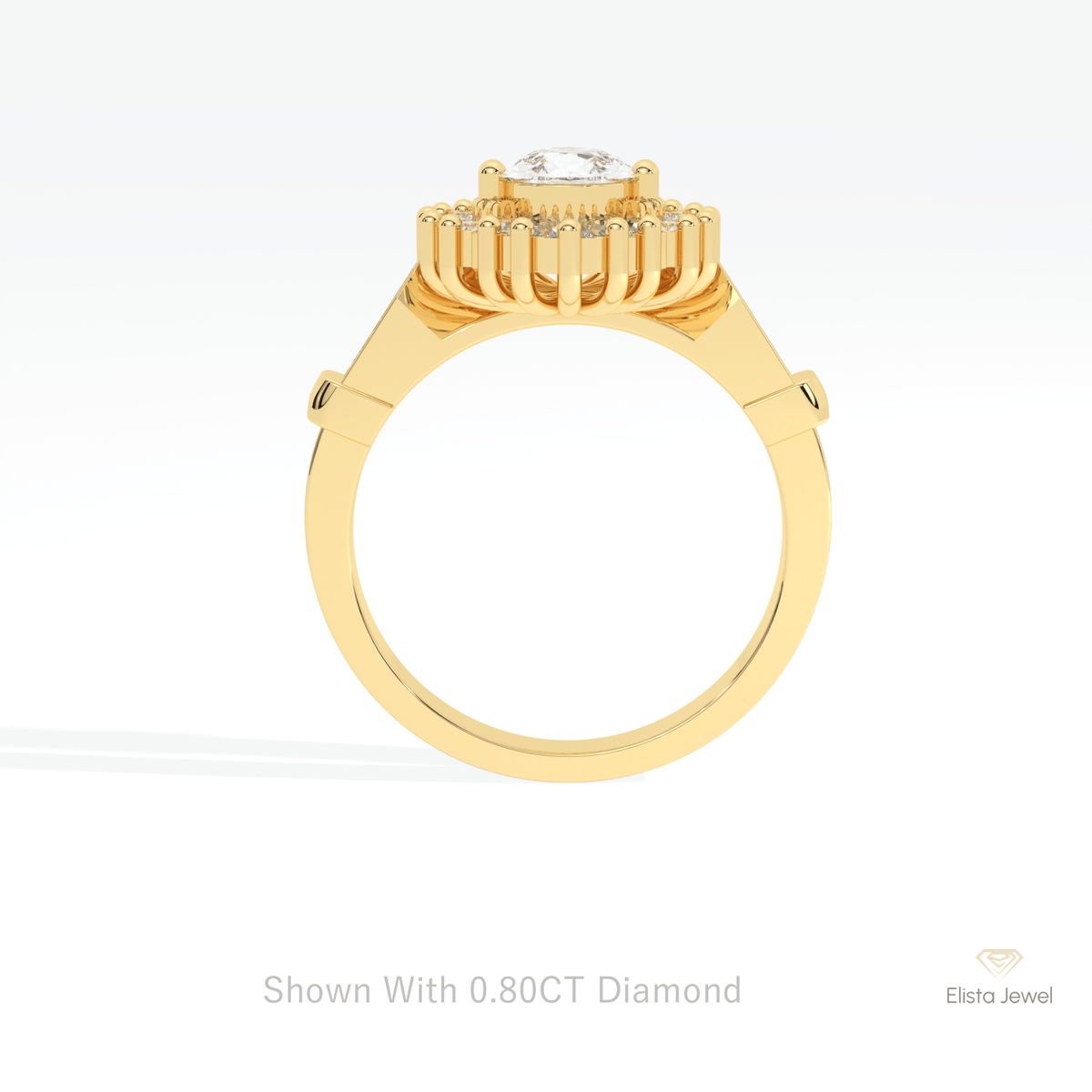Pear Cut Double Halo Starburst Lab Grown Diamond Ring - Alternative View