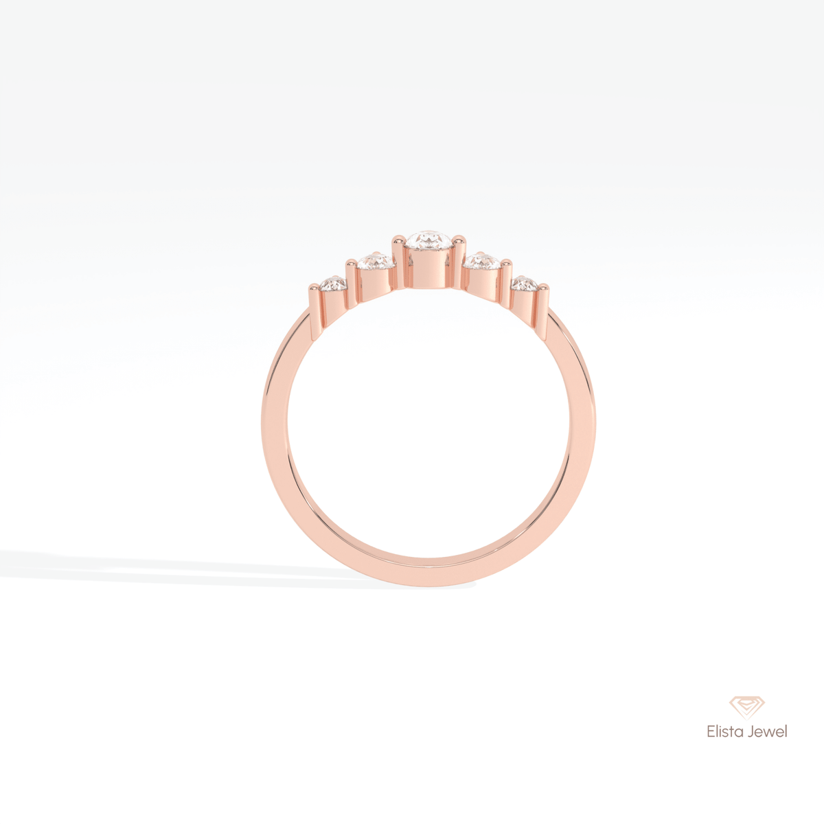 Pear Cut Five Stone Wedding Lab Grown Diamond Band - Alternative View