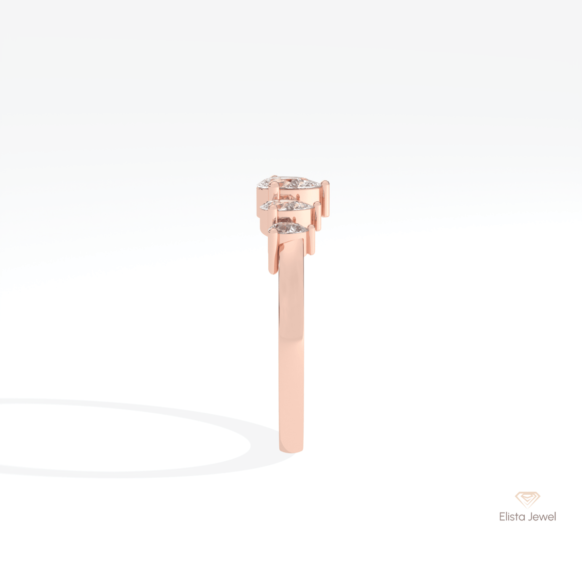 Pear Cut Five Stone Wedding Lab Grown Diamond Band - Additional View