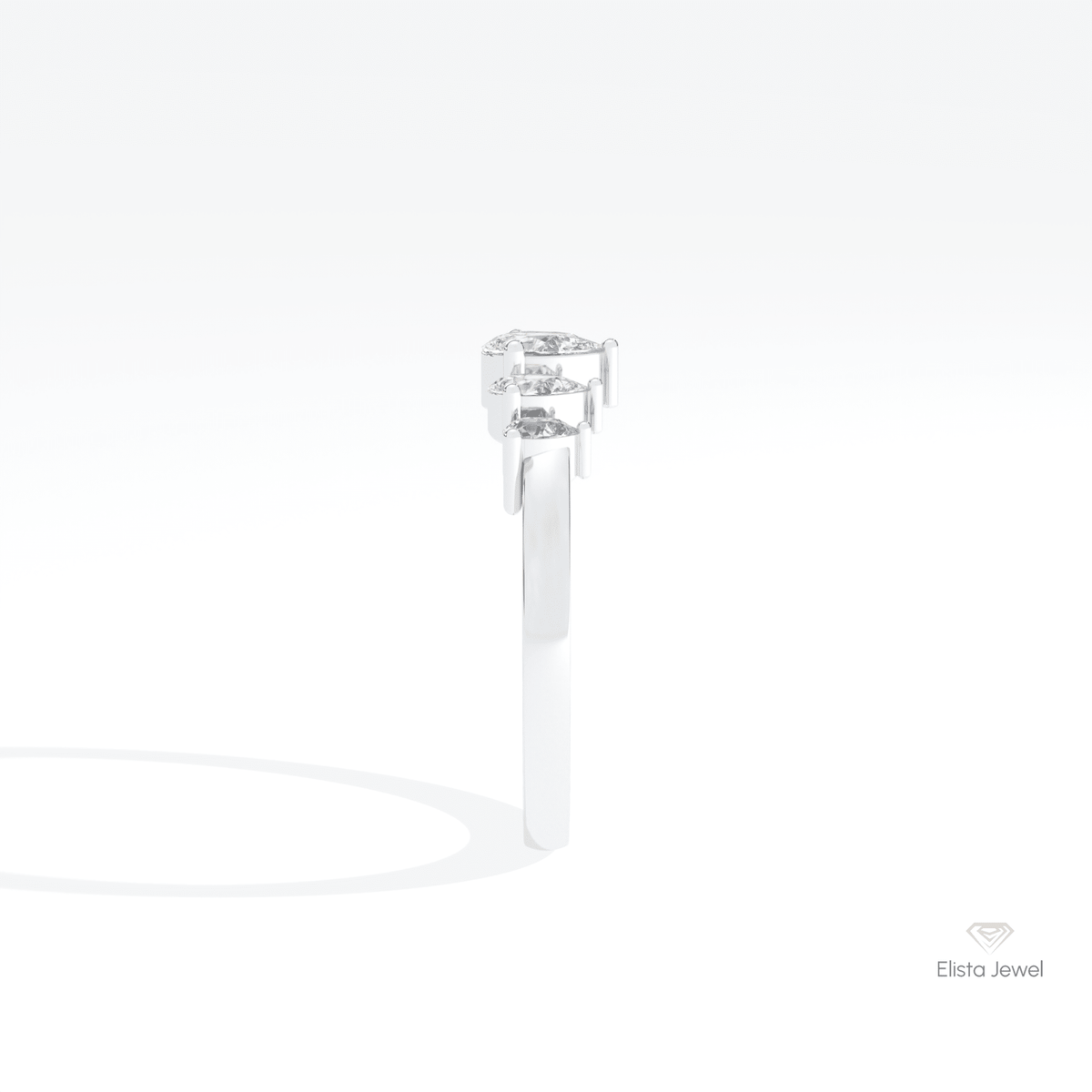 Pear Cut Five Stone Wedding Lab Grown Diamond Band in 18K Yellow Gold - Perspective View