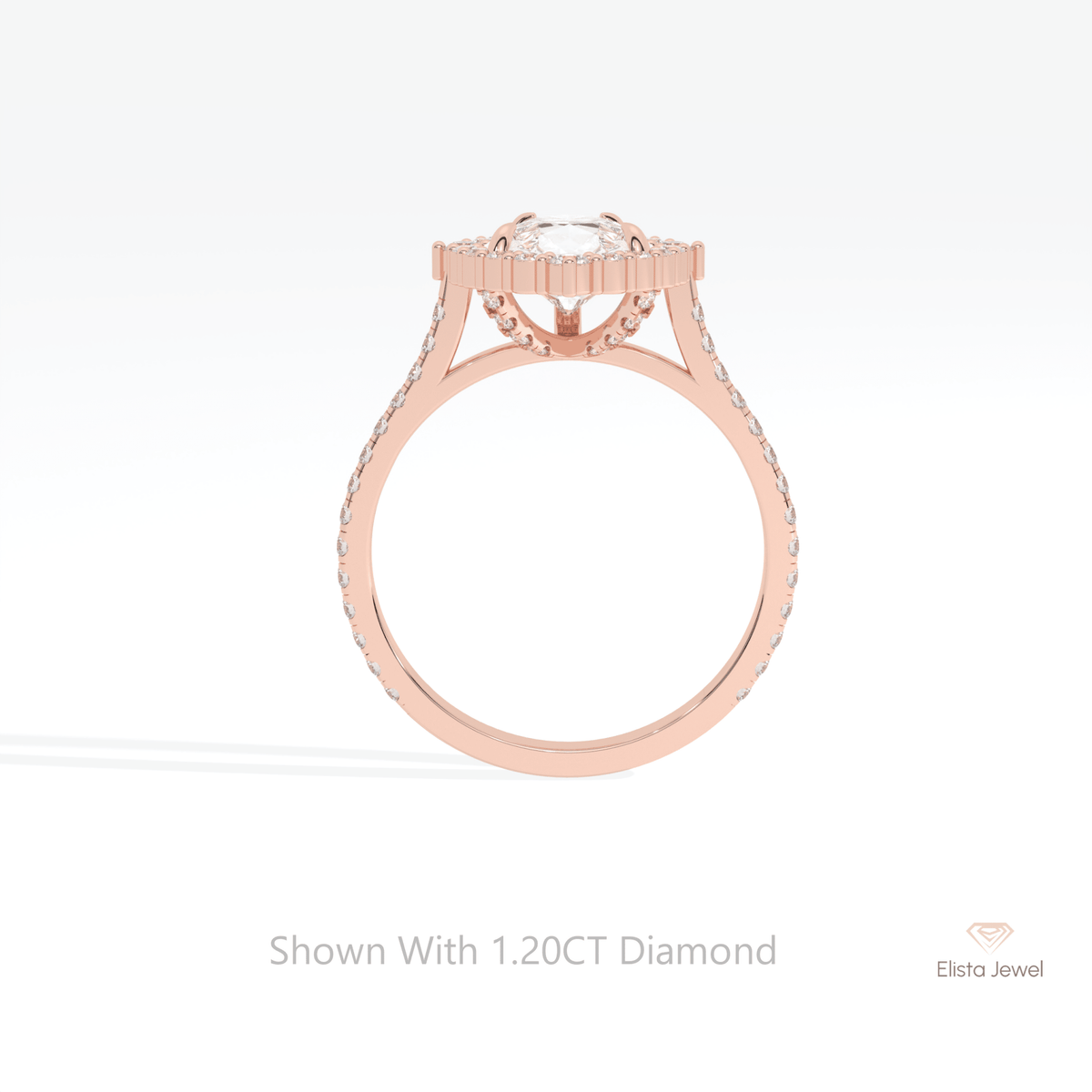 Pear Cut Halo Accent Wedding Lab Grown Diamond Ring - Alternative View
