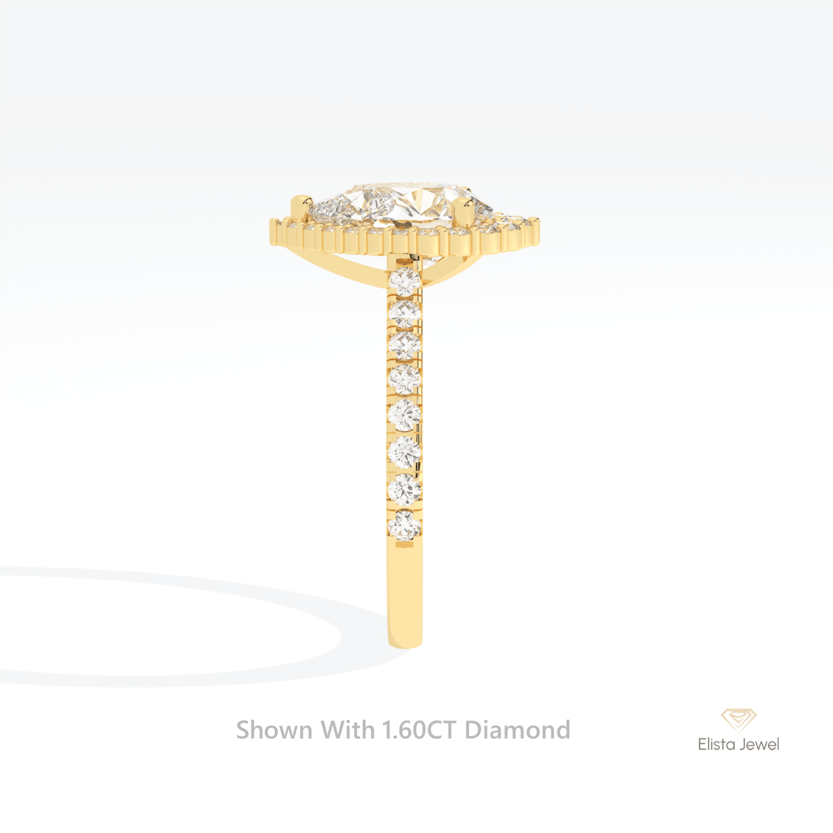 Pear Cut Halo Engagement Lab Grown Diamond Ring - Additional View