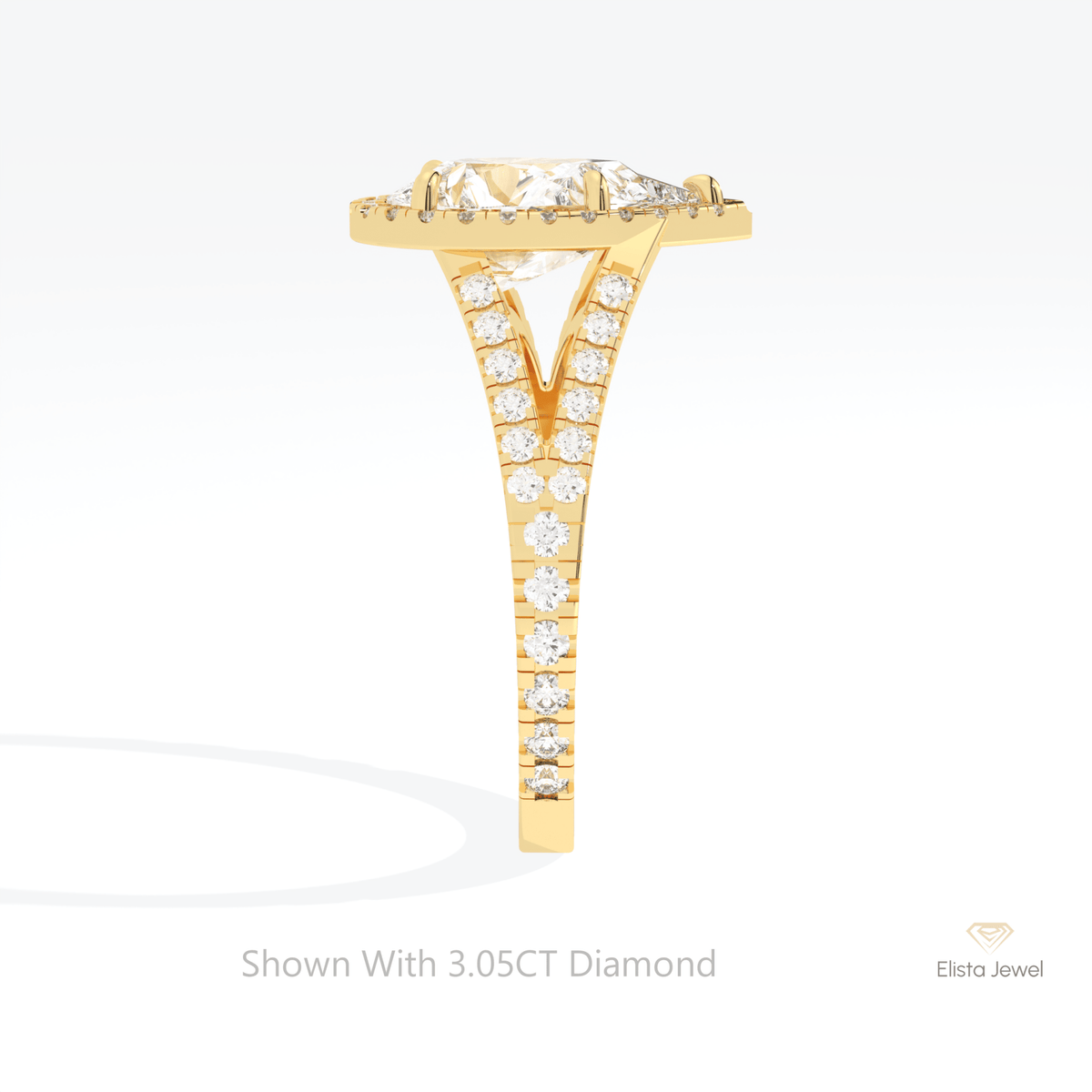Pear Cut Halo Engagement Lab Grown Diamond Ring - Additional View