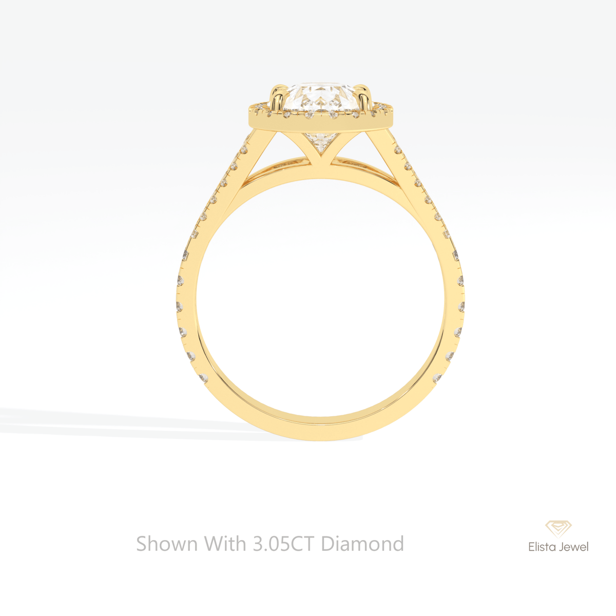 Pear Cut Halo Engagement Lab Grown Diamond Ring - Alternative View