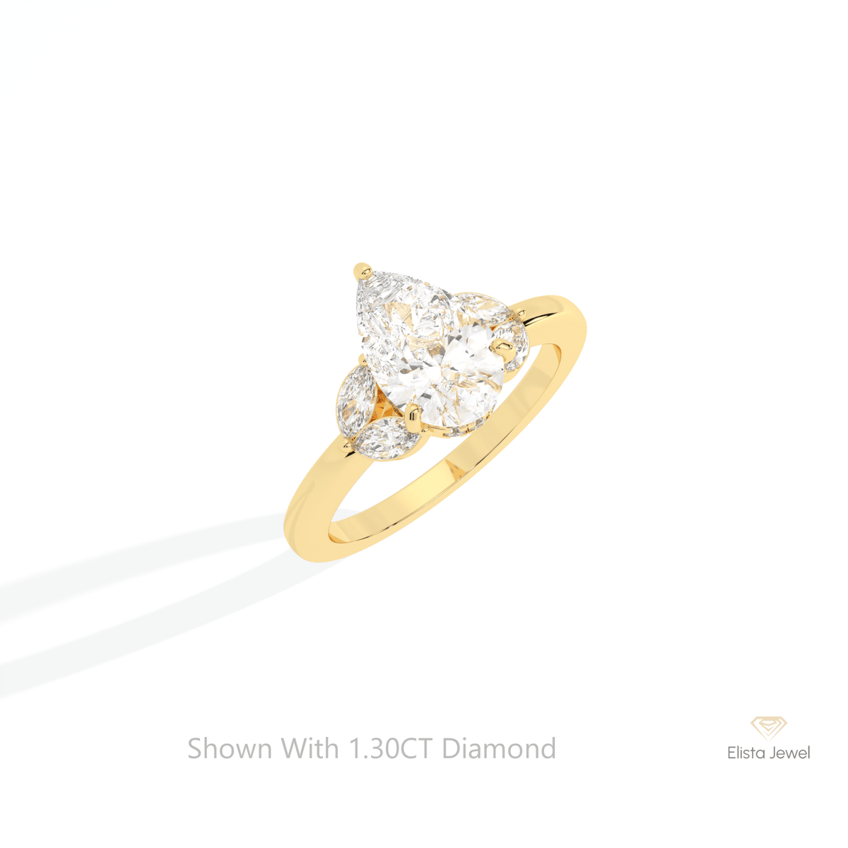 Pear Cut Hidden Halo Cluster Lab Grown Diamond Ring in Platinum - Lifestyle View