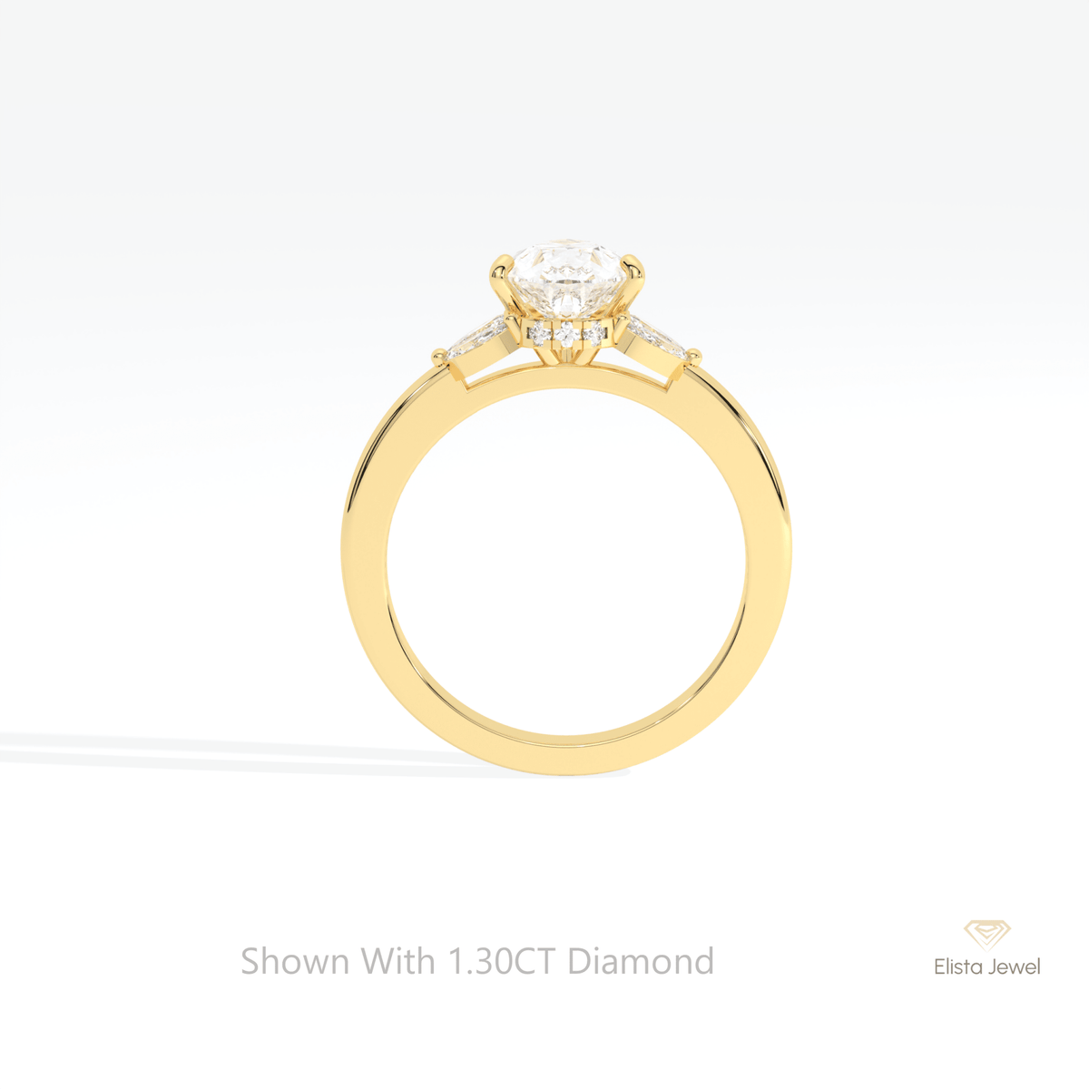 Pear Cut Hidden Halo Cluster Lab Grown Diamond Ring - Alternative View