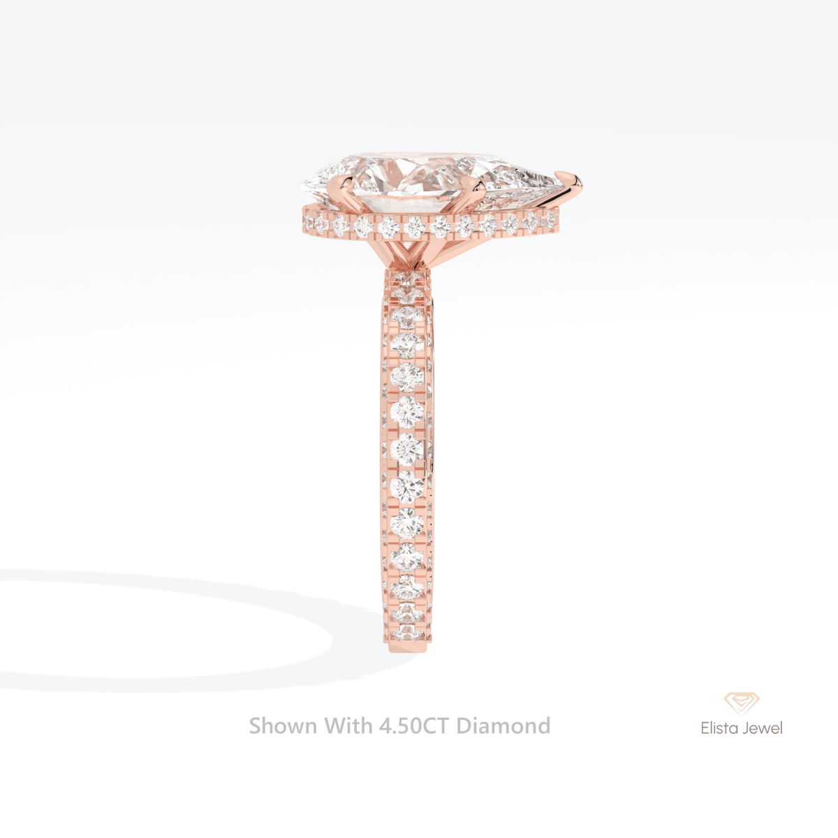 Pear Cut Hidden Halo Engagement Lab Grown Diamond Ring - Additional View