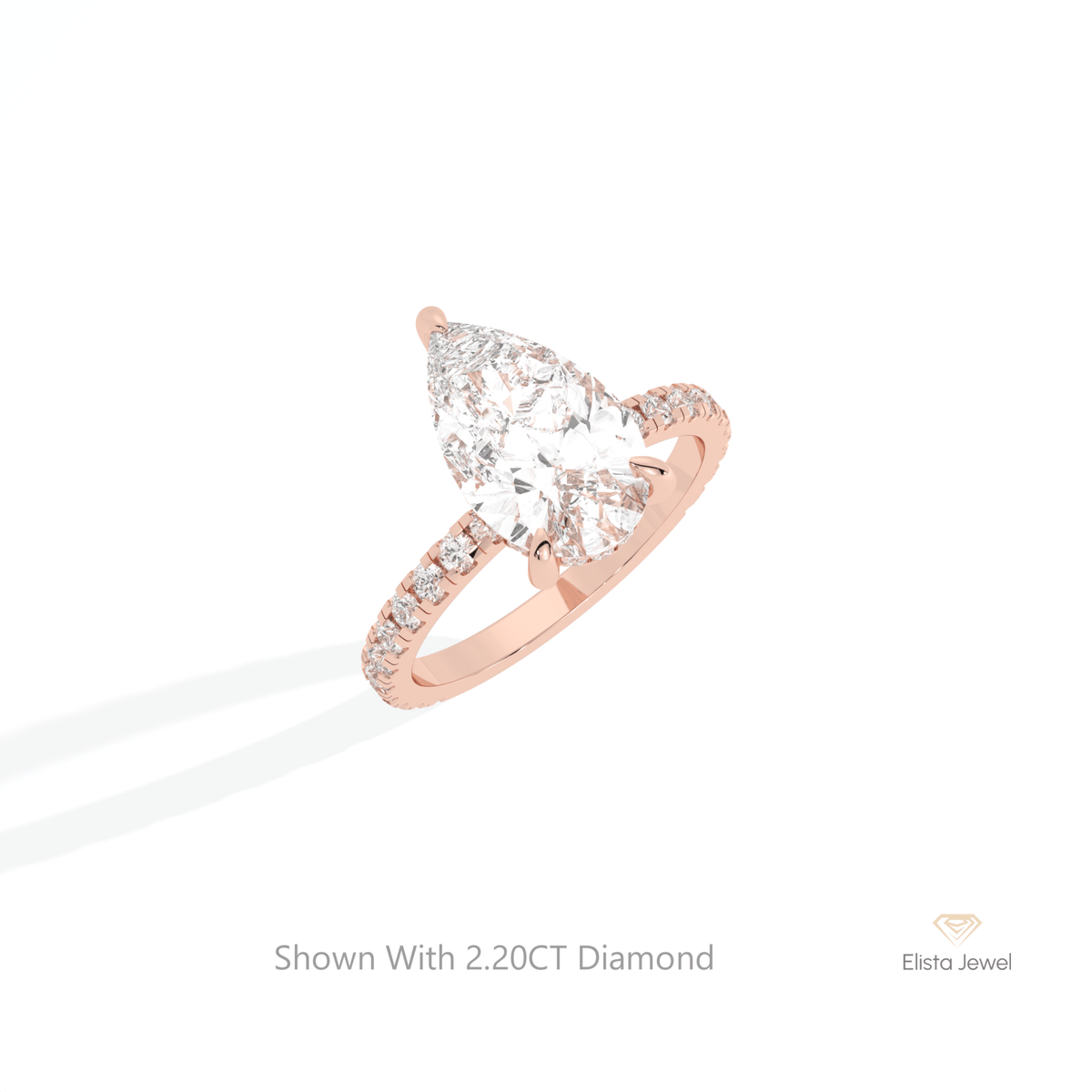 Pear Cut Hidden Halo Wedding Lab Grown Diamond Ring in Platinum - Lifestyle View