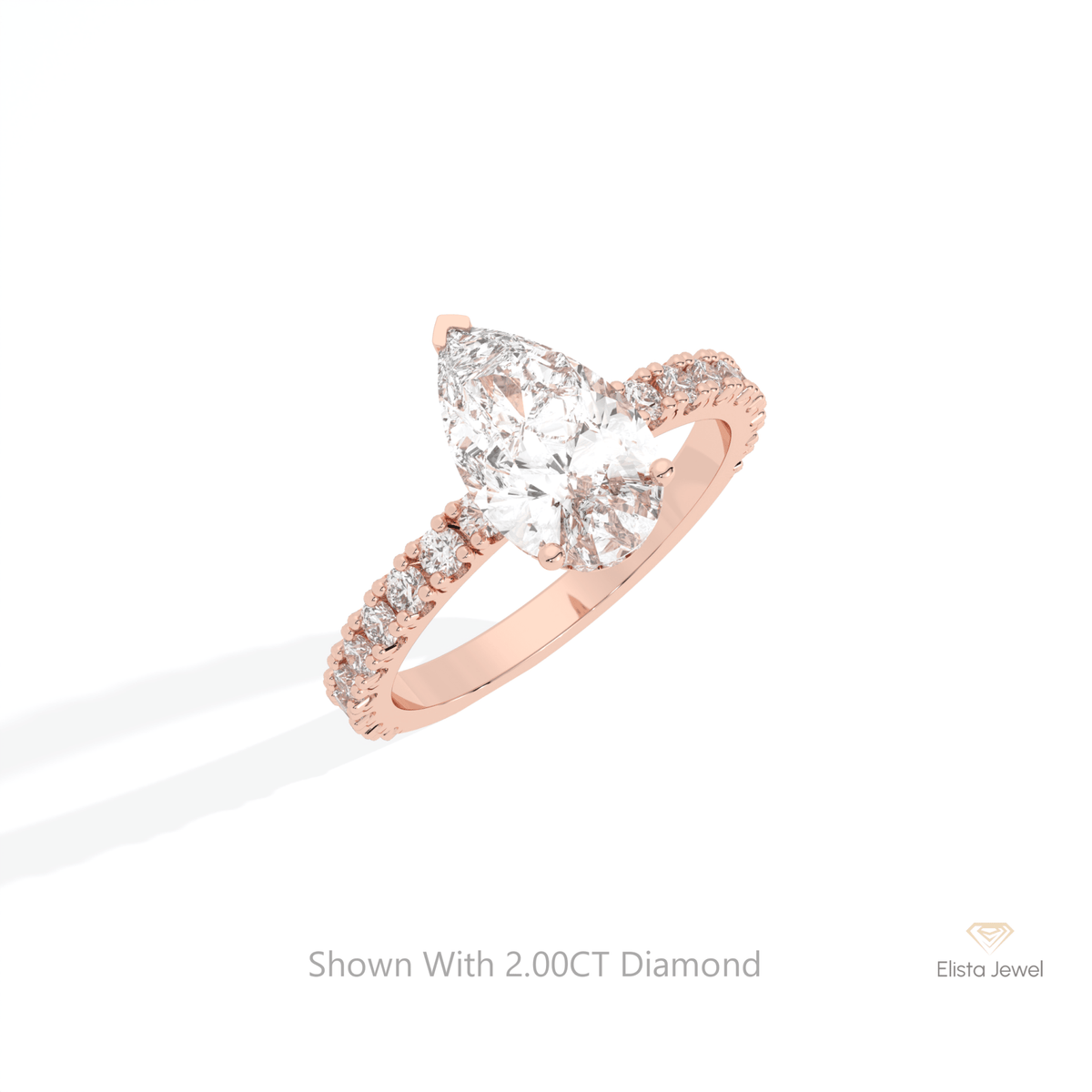 Pear Cut Hidden Halo Wedding Lab Grown Diamond Ring in Platinum - Lifestyle View