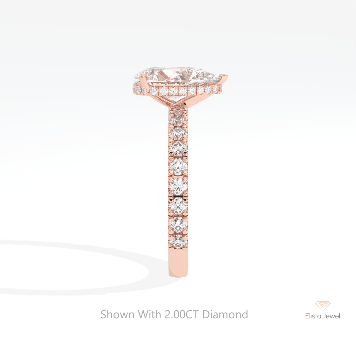 Pear Cut Hidden Halo Wedding Lab Grown Diamond Ring - Additional View