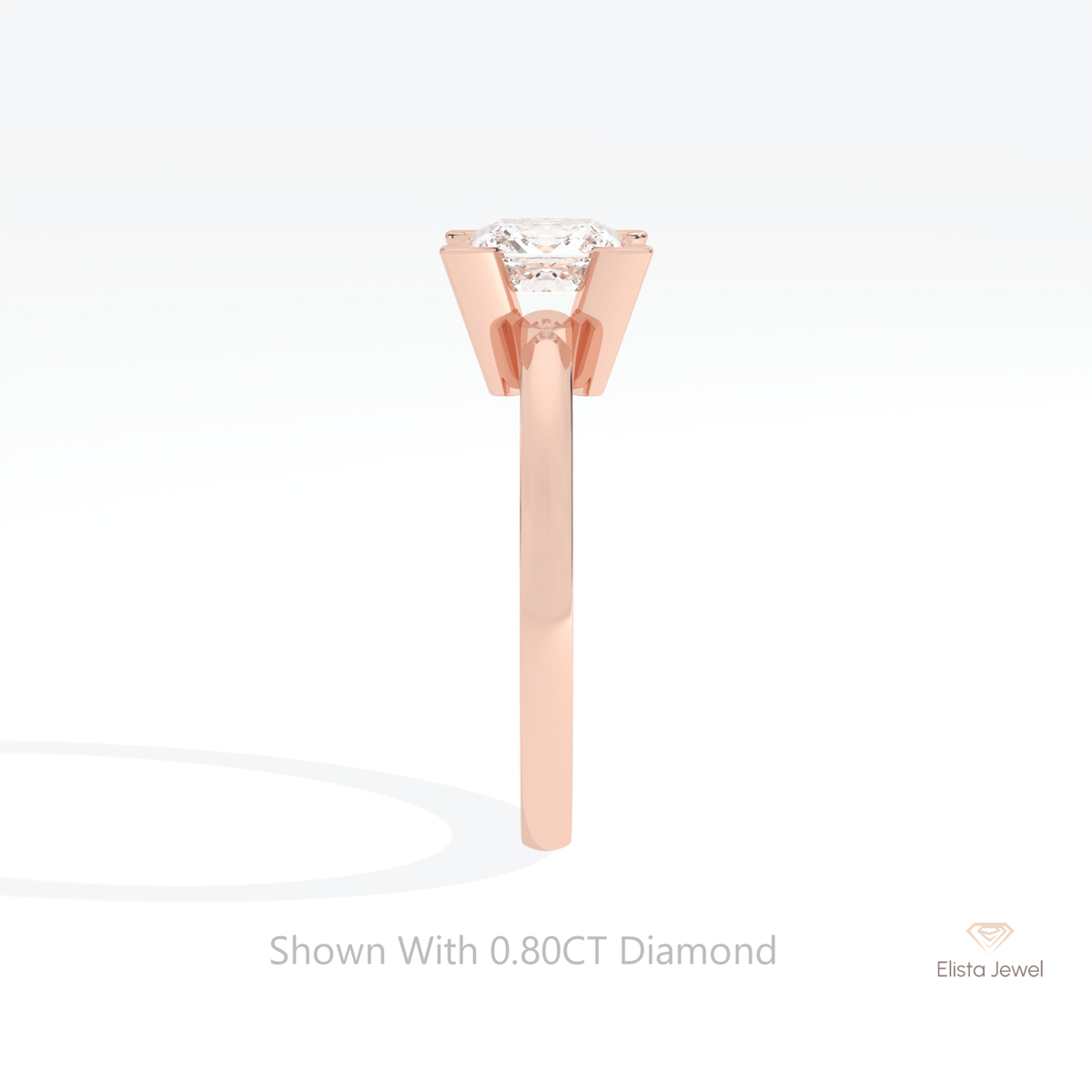 Princess Cut Solitaire Wedding Lab Grown Diamond Ring - Additional View