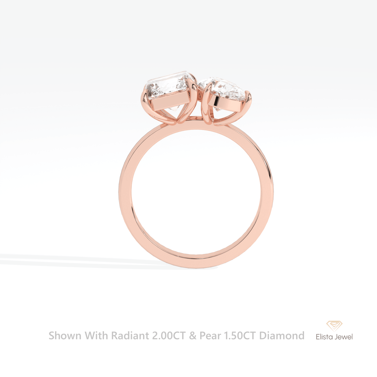 Radiant And Pear Cut Toi Et Moi Lab Grown Diamond Ring - Alternative View