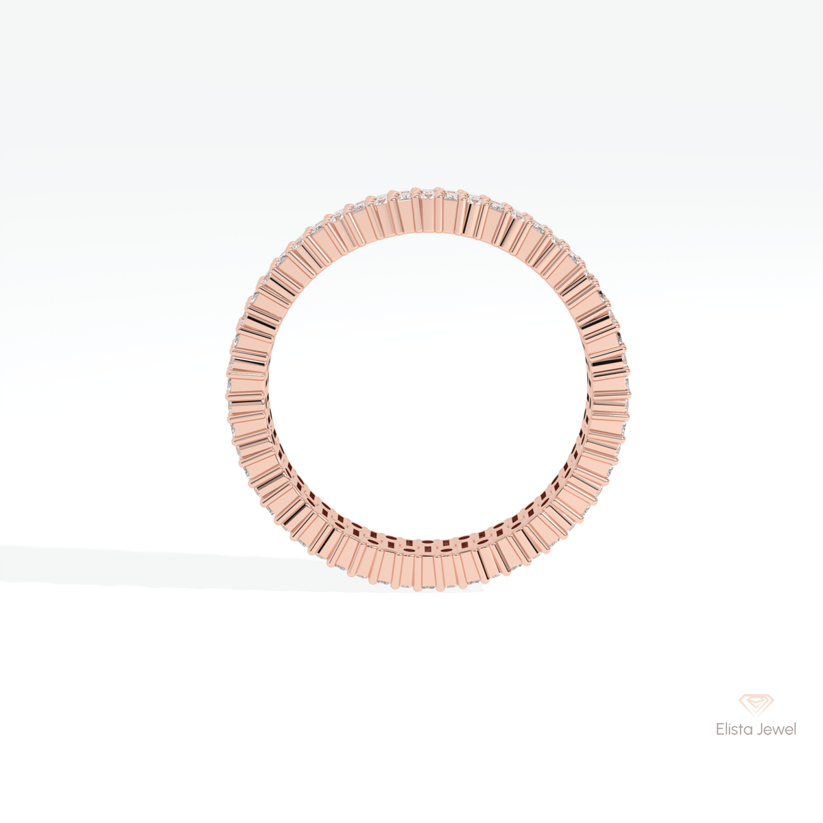 Round & Baguette Cut Full Eternity Lab Grown Diamond Band - Alternative View