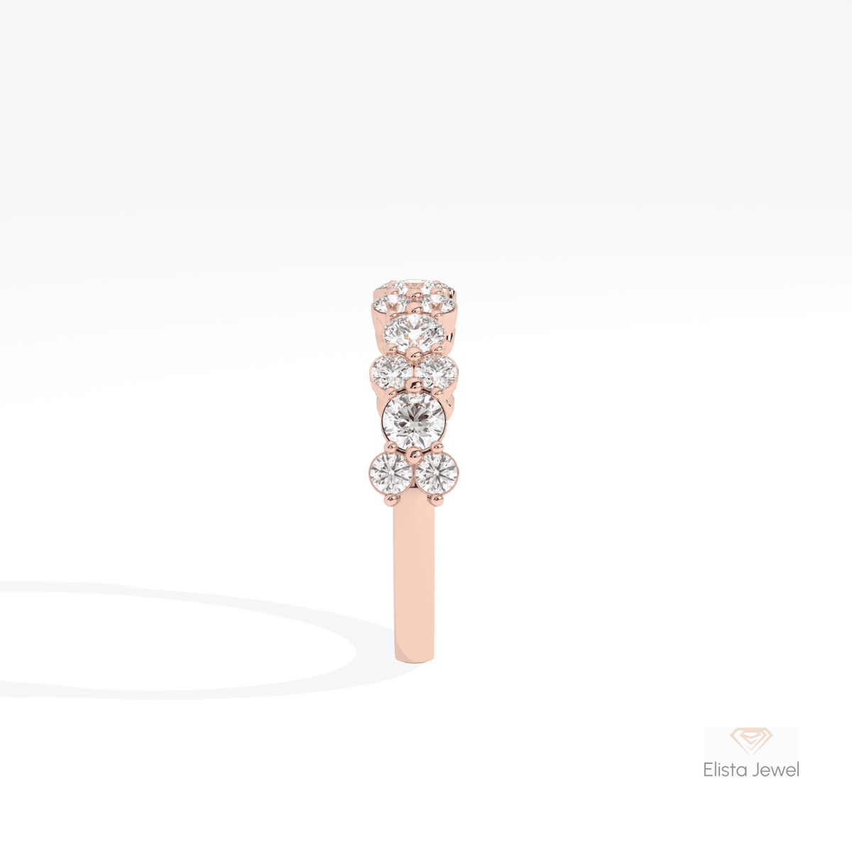 Round Cut Accent Cluster Lab Grown Diamond Ring - Additional View