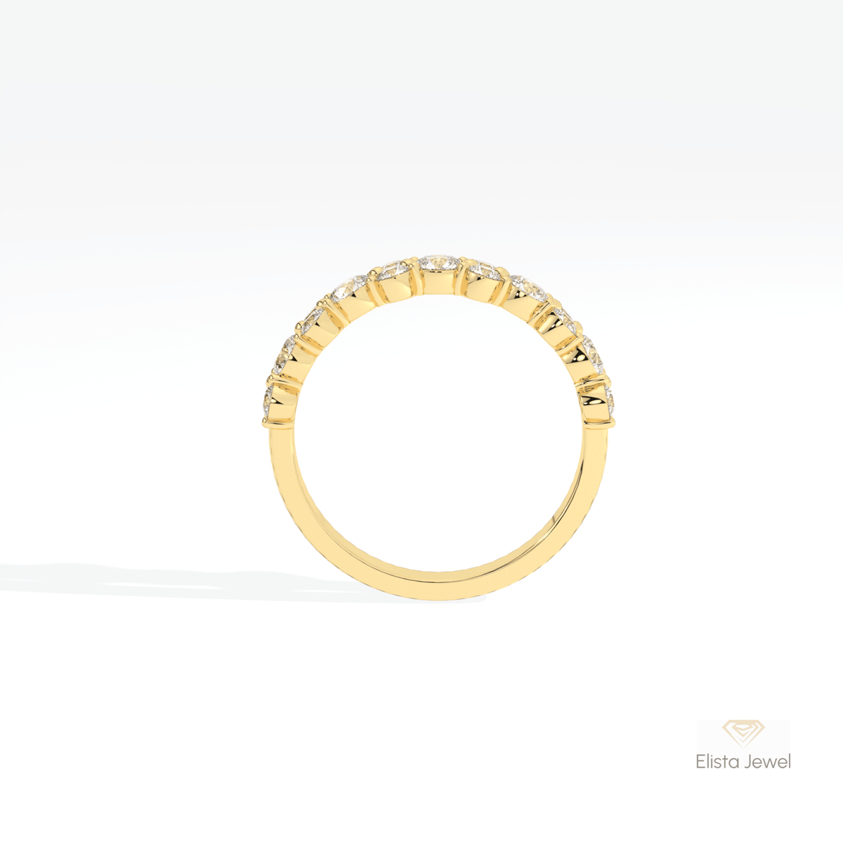 Round Cut Accent Cluster Lab Grown Diamond Ring in 14K Rose Gold - Close-up View