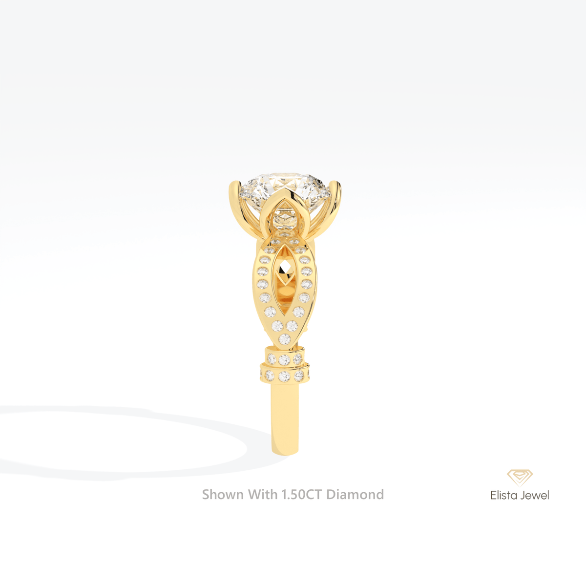 Round Cut Accent Wedding Lab Grown Diamond Ring - Additional View