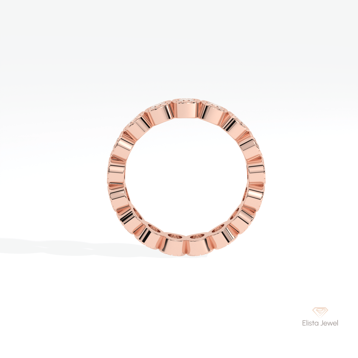 Round Cut Bezel Full Eternity Lab Grown Diamond Band - Alternative View