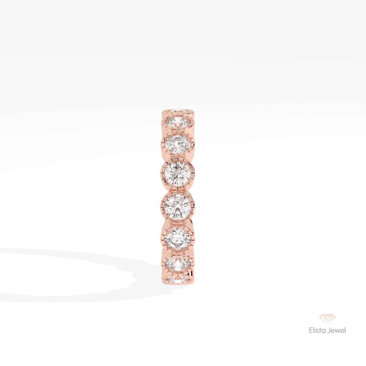 Round Cut Bezel Full Eternity Lab Grown Diamond Band - Additional View