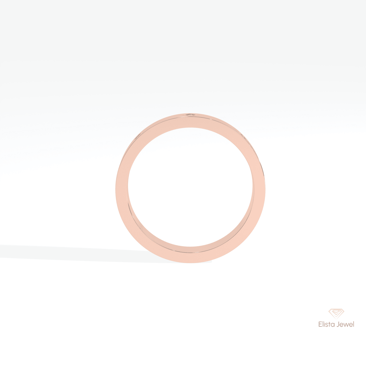 Round Cut Celestial Wedding Lab Grown Diamond Band in 10K Rose Gold - Angled View